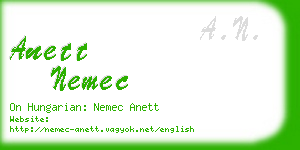 anett nemec business card